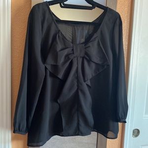 Black Blouse with bow on back